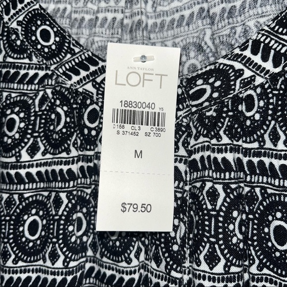 NWT Ann Taylor LOFT size medium romper black and white - Picture 5 of 15